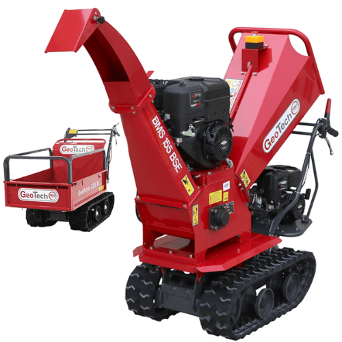 Broyeur autotracté sur brouette à chenilles GeoTech-Pro BMS155 BS - Moteur B&S XR2100 - 7/15 CV-Neuf - Machines Agricoles Brunet