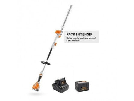 TAILLE HAIES PERCHE STIHL HLA 56 PACK INTENSIF AVEC 2 X AK 20 + AL 101 - Machines Agricoles Brunet