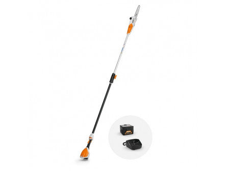 TRONÇONNEUSE SUR PERCHE STIHL HTA 50 EST LIVRÉ AVEC 1 BATTERIE AK 20 + 1 CHARGEUR AL 101 - Machines Agricoles Brunet